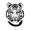 One Line Tiger small tattoo design idea
