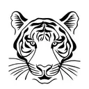 One Line Tiger small tattoo design idea