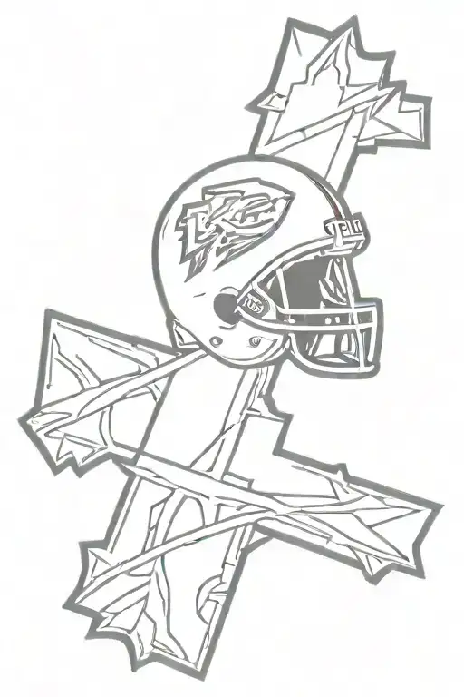 Cross with Kansas City Chiefs  tattoo design idea