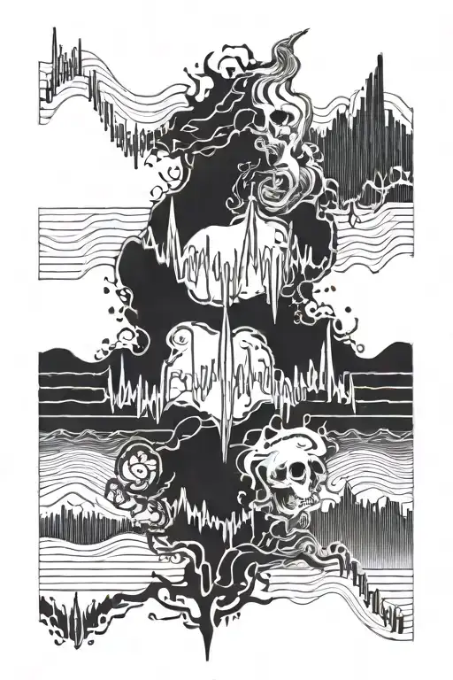 Incorporate an ECG waveform into a design featuring Adrian, Jennifer, Kyall, Kalinda, Jordan, and Shayne tattoo design idea