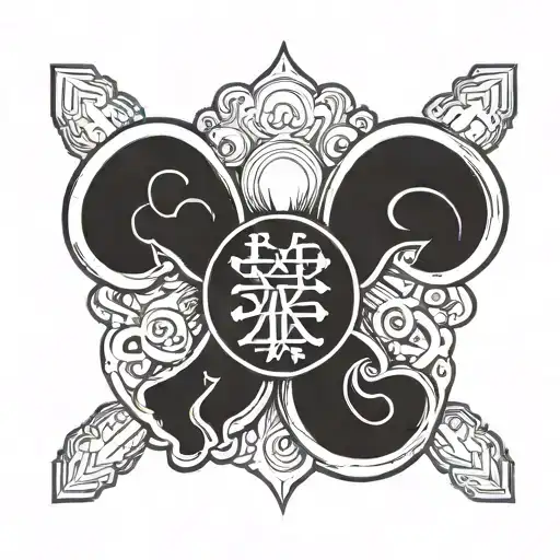 A minimal tattoo of lucky and rich sign tattoo design idea