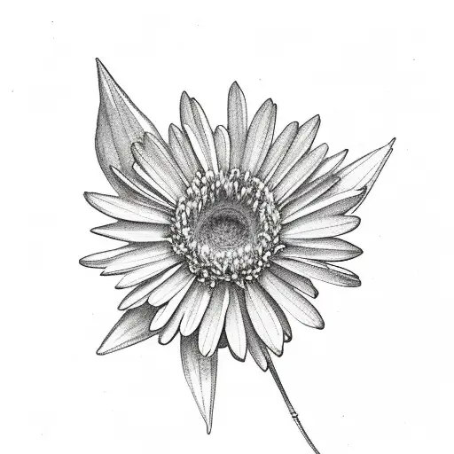 aster flower tattoo design idea