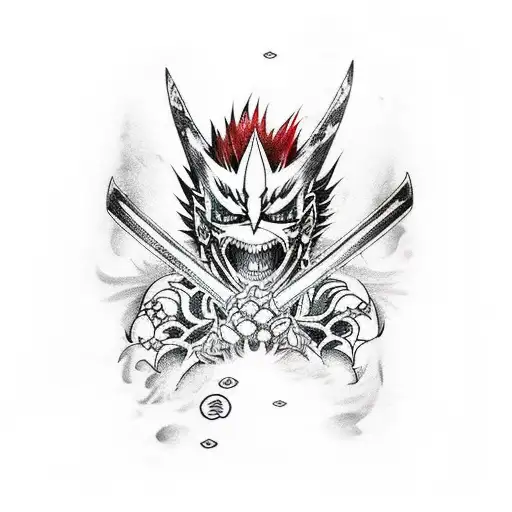ichigo kurosaki final tensa zangetsu sleeve tattoo design idea