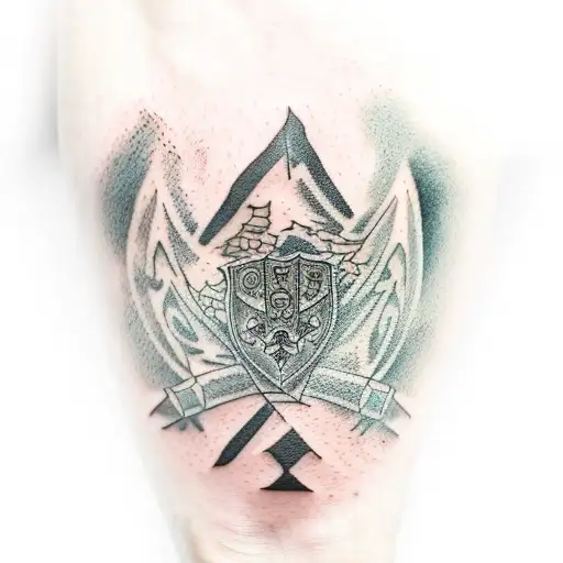  the axes of gimli (lord of the rings) on the forearm tattoo design idea