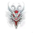 Chinese dragon face scary tattoo design idea