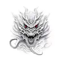 Chinese dragon face scary tattoo design idea