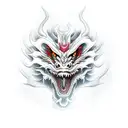 Chinese dragon face scary tattoo design idea