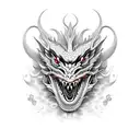 Chinese dragon face scary tattoo design idea