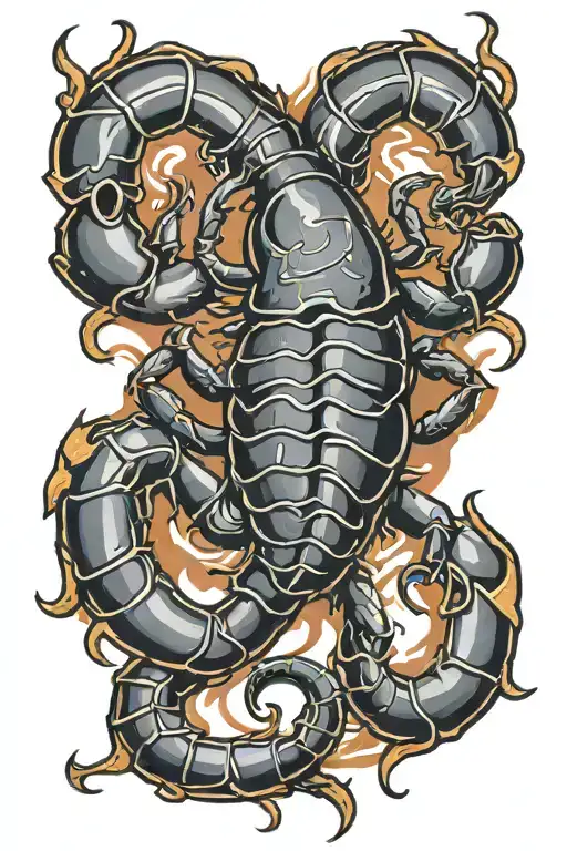 scorpion with heart body tattoo design idea