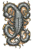 scorpion with heart body tattoo design idea