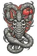 scorpion with heart body tattoo design idea