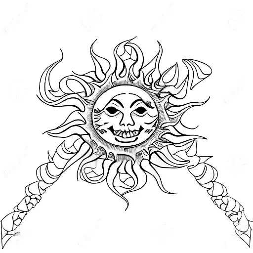 spine tattoo, with sun and sea, gratitude, faith tattoo design idea
