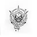 luffy and kurt angle tattoo design idea