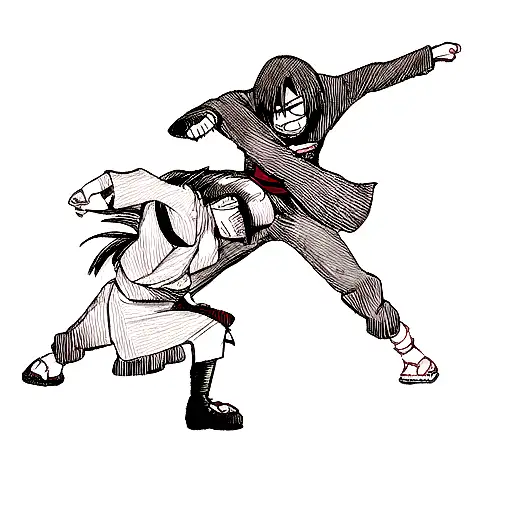 itachi uchiha fighting Ken kaneki  tattoo design idea