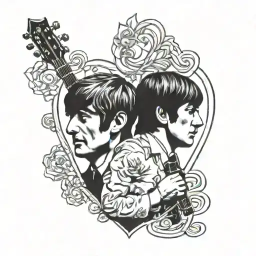 Beatles Couple love tattoo design idea