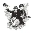 Beatles Couple Love tattoo design idea
