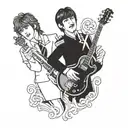 Beatles Couple Love tattoo design idea