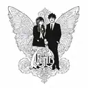 Beatles Couple Love tattoo design idea