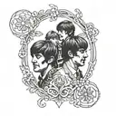 Beatles Couple love tattoo design idea
