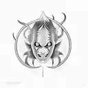 orochimaru face with snakes tattoo design idea