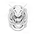 orochimaru face with snakes tattoo design idea