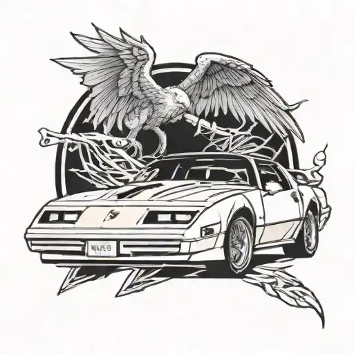 I want a tattoo of a 1985 trans am stronger than ever i tattoo design idea