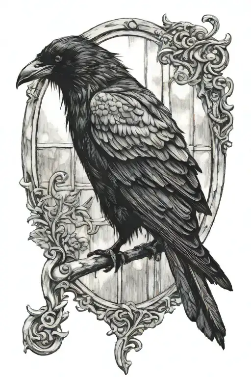 the crow movie shadow in glass window tattoo design idea
