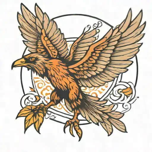 icarus and wren bird flying tattoo design idea