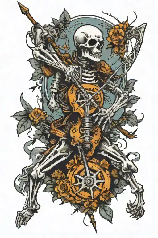 skeleton archer tattoo design idea