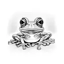 frog with flowers tattoo design idea