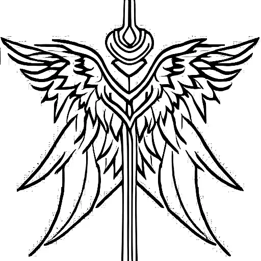 wings lion sword tattoo design idea