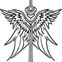 wings lion sword tattoo design idea