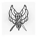 wings lion sword tattoo design idea