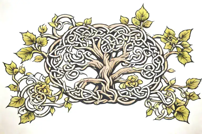 family tree Celtic knot tattoo design idea