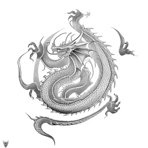 simple dragon  tattoo design idea