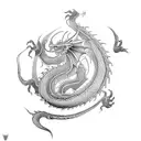 simple dragon  tattoo design idea