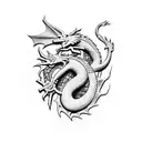 simple dragon  tattoo design idea