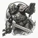 Marauder DOOM slayer tattoo design idea