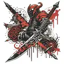 DEMON DOOM slayer sword tattoo design idea