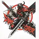 DEMON DOOM slayer sword tattoo design idea