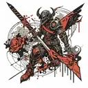 DEMON DOOM slayer sword tattoo design idea