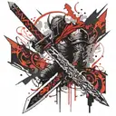 DEMON DOOM slayer sword tattoo design idea
