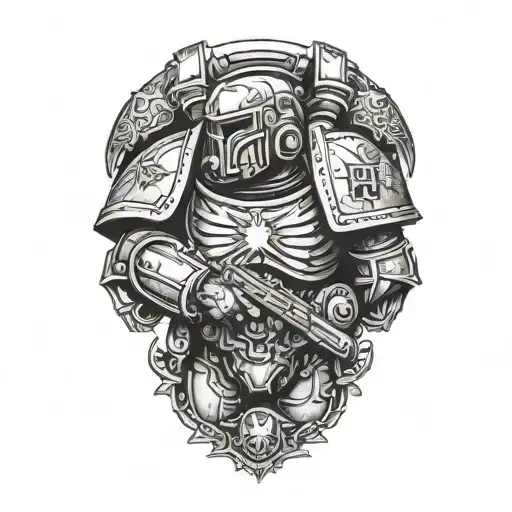 Space Marine Warhammer 40k Ultramarine tattoo design idea
