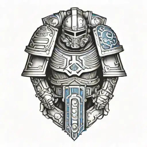 Space Marine Warhammer 40k Ultramarine tattoo design idea