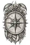Strong Moral Values, Compass, Life growing tattoo design idea