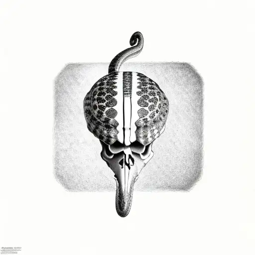 question mark snake skull dice money  tattoo design idea