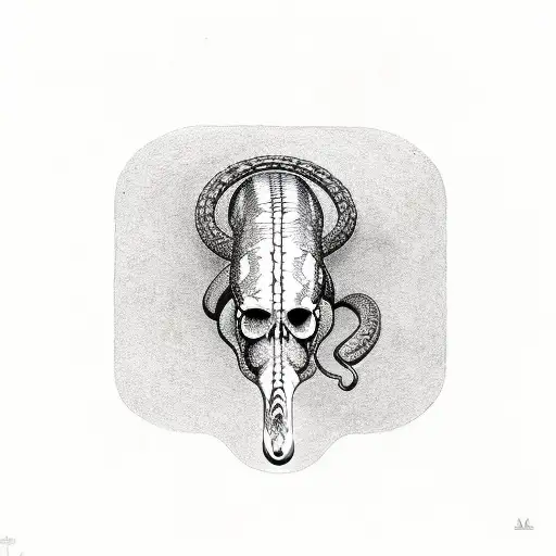 question mark snake skull dice money  tattoo design idea