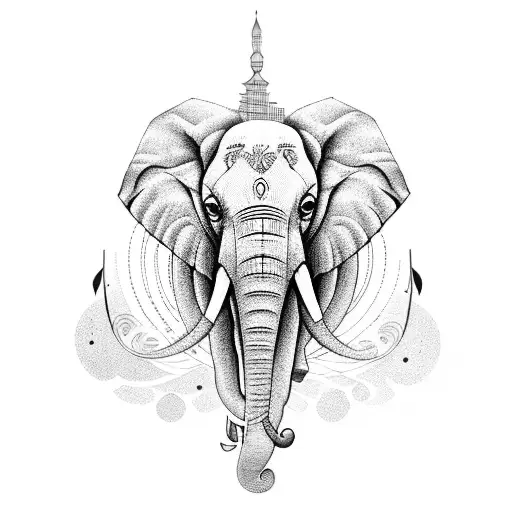 Realistic Elephant Tattoo Sticker