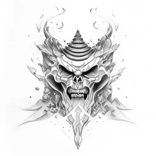 Hades bident tattoo design idea