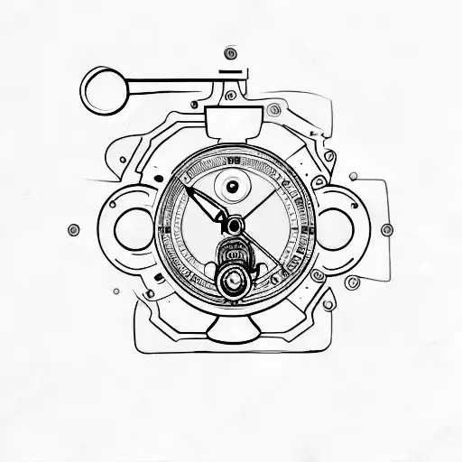Piston with tachometer  tattoo design idea